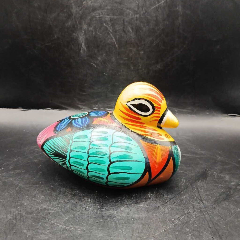 Vintage Mexican folk art pottery duck