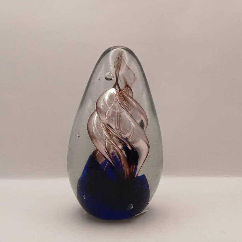 Vintage Art Glass Swirling Tubes Egg Dynasty Gallery Cobalt Blue
