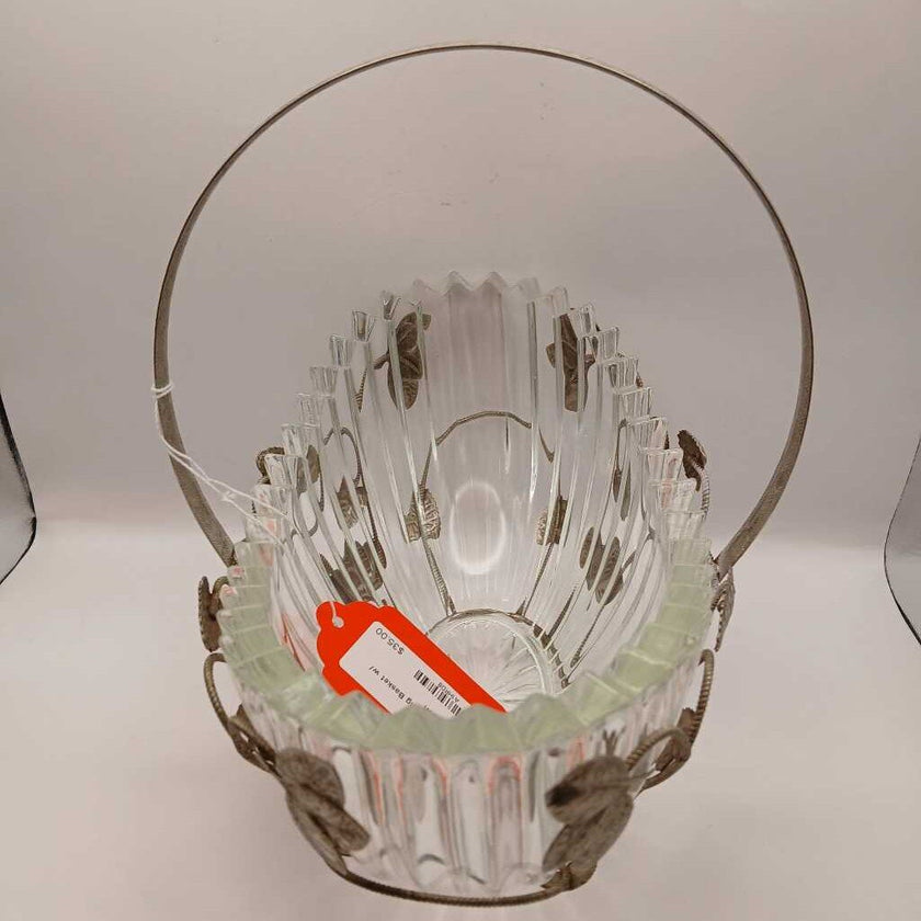 Brides Wedding Basket w/ Glass Bowl