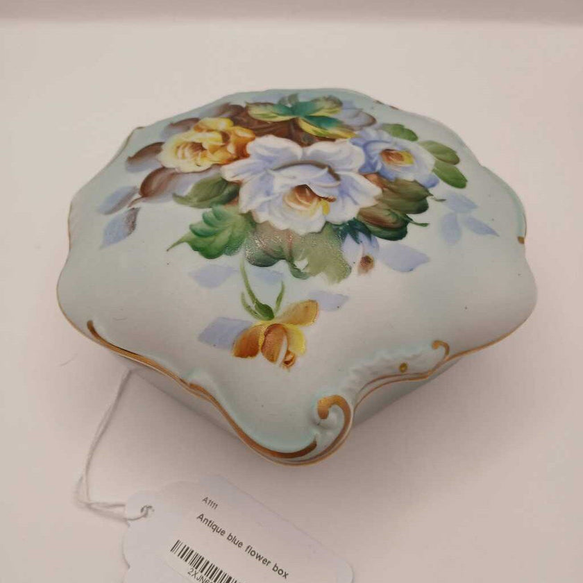 Antique blue flower box