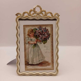 Small white framed Victorian print