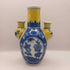 ASIAN DECOR Yellow Blue and White Chinese Porcelain 3-Tiered VASE 8