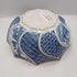 Gumps Japanese 10-Sided Polygon Porcelain Blue and White Stamped Bowl CitiThrifts
