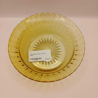 Vtg Heisey Glass Yellow Bowl