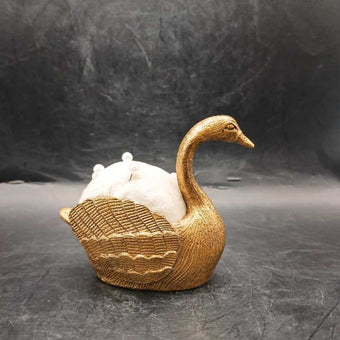 Gold Swan Decorative Figurine with Pearls