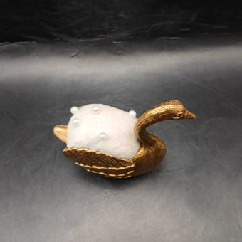 Gold Swan Decorative Figurine with Pearls