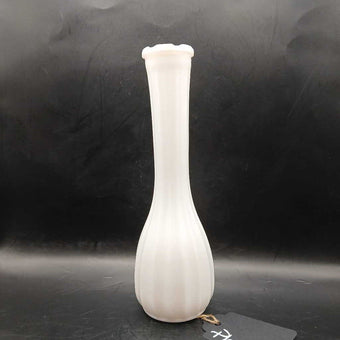 Milk Glass Vase - Ribbed