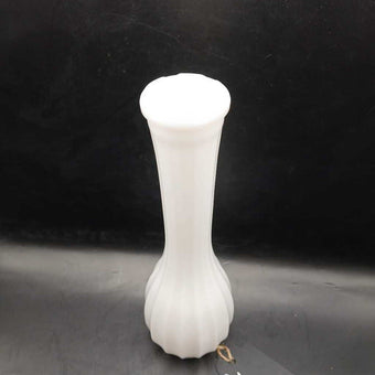 Milk Glass Vase - Ribbed