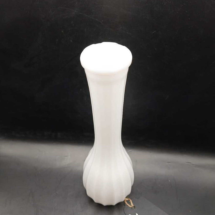Milk Glass Vase - Ribbed