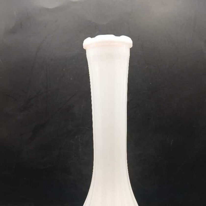 Milk Glass Vase - Ribbed