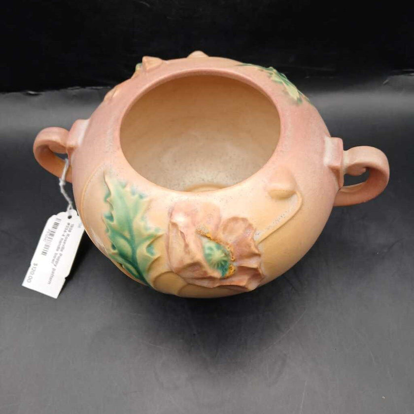 1938 Roseville Poppy pattern #334-4 handle bowl