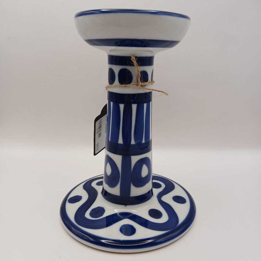 Dansk Arabesque Blue & White Candlestick