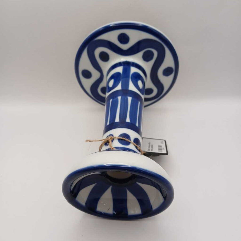 Dansk Arabesque Blue & White Candlestick