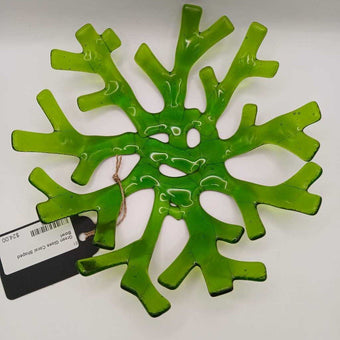 Green Glass Coral Shaped Bowl