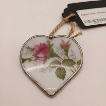 Signed Heart Shaped Brooch