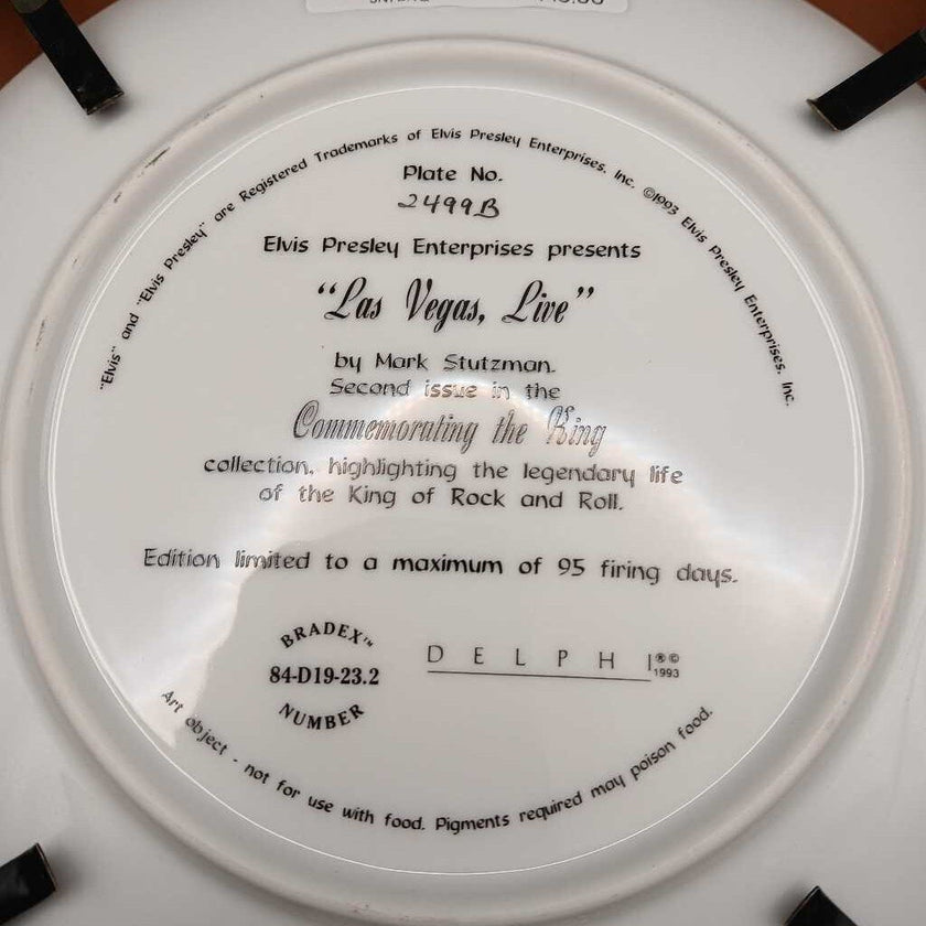 1993 Delphi Las Vegas Live ELVIS Plate