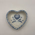 Heart Shapes Pottery Bkue and White Sponge Paint