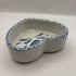 Heart Shapes Pottery Bkue and White Sponge Paint