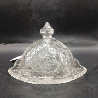 Small crystal butter dish