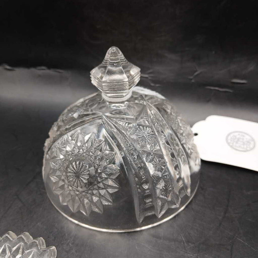 Small crystal butter dish