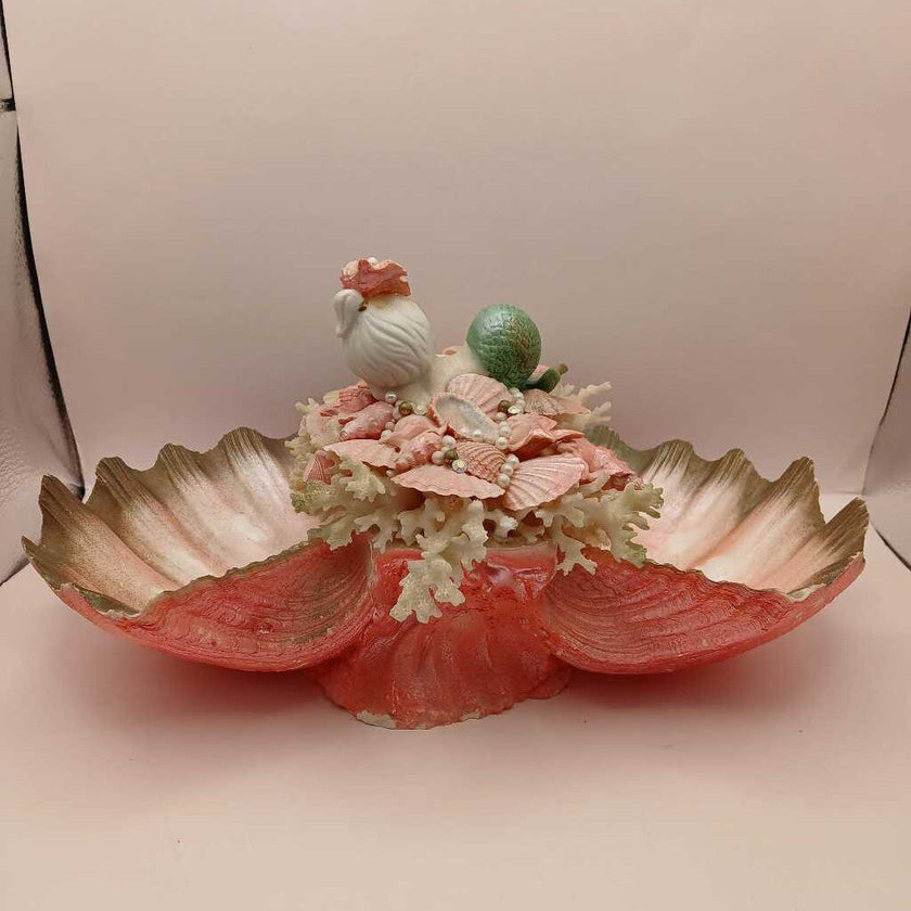 VTG Kenmar Bradley RARE MCM Mermaid Sleeping on Coral & Clam Shells Trinket Dish, Kitschy!