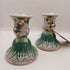 Chinese Famille Verte Porcelain Bok Choy Candlesticks Set