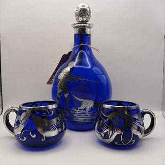 Cobalt Blue with Silver Inlay 3-sided 