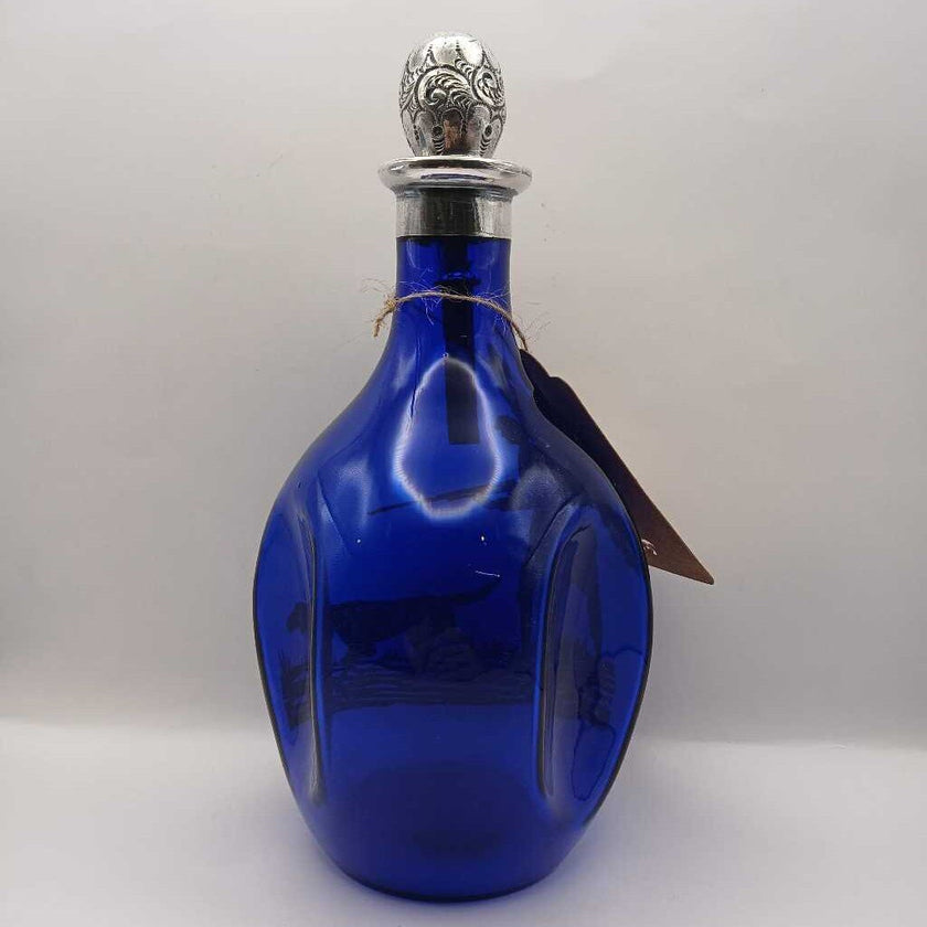 Cobalt Blue with Silver Inlay 3-sided 