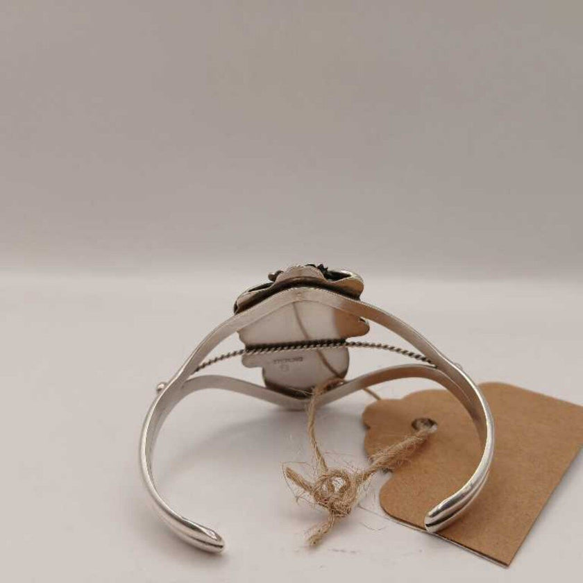 Native American Sterling Silver Turquoise Cuff Bracelet (Zuni Craftmanship)