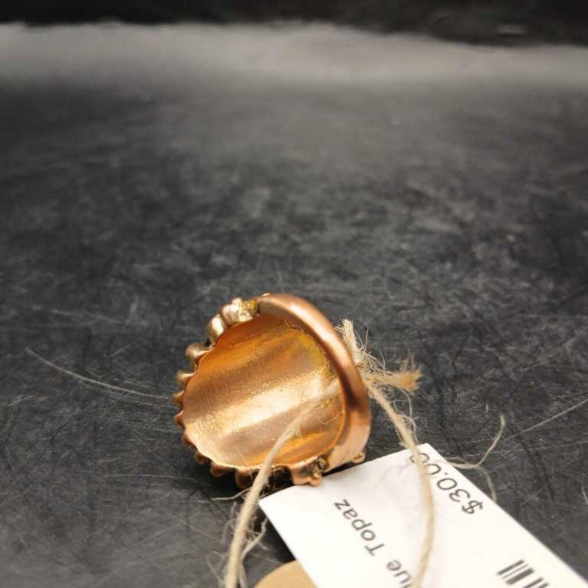 Copper Ring with Blue Topaz Gemstone
