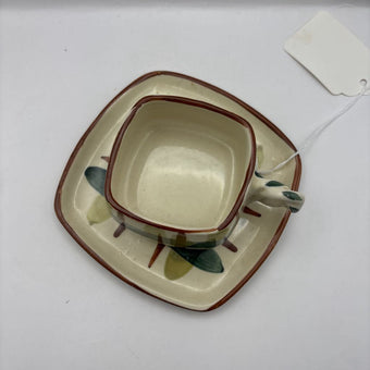 Gorgeous 1940s - 1950s BLAIR Gay Plaid Hand Decorated Cups & Saucer