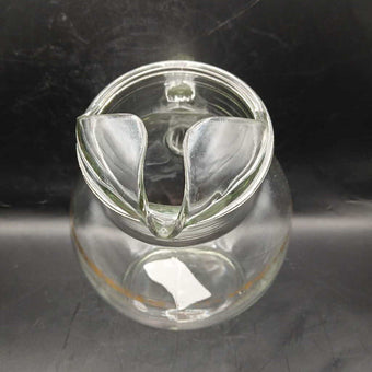 Anchor Hocking Tilted Glass Pitcher with Gold Band