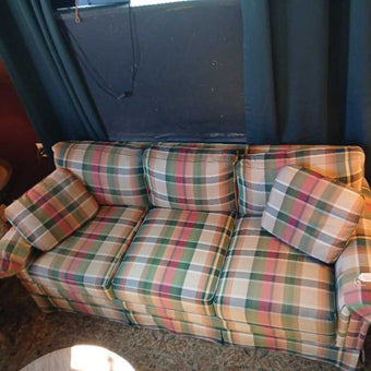 Sherrill Custom Couch 3 Cushion Trendy Plaid
