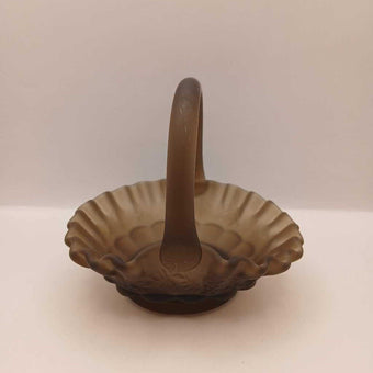 Vintage Westmoreland brown satin glass basket
