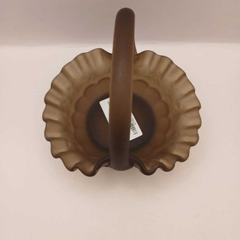 Vintage Westmoreland brown satin glass basket