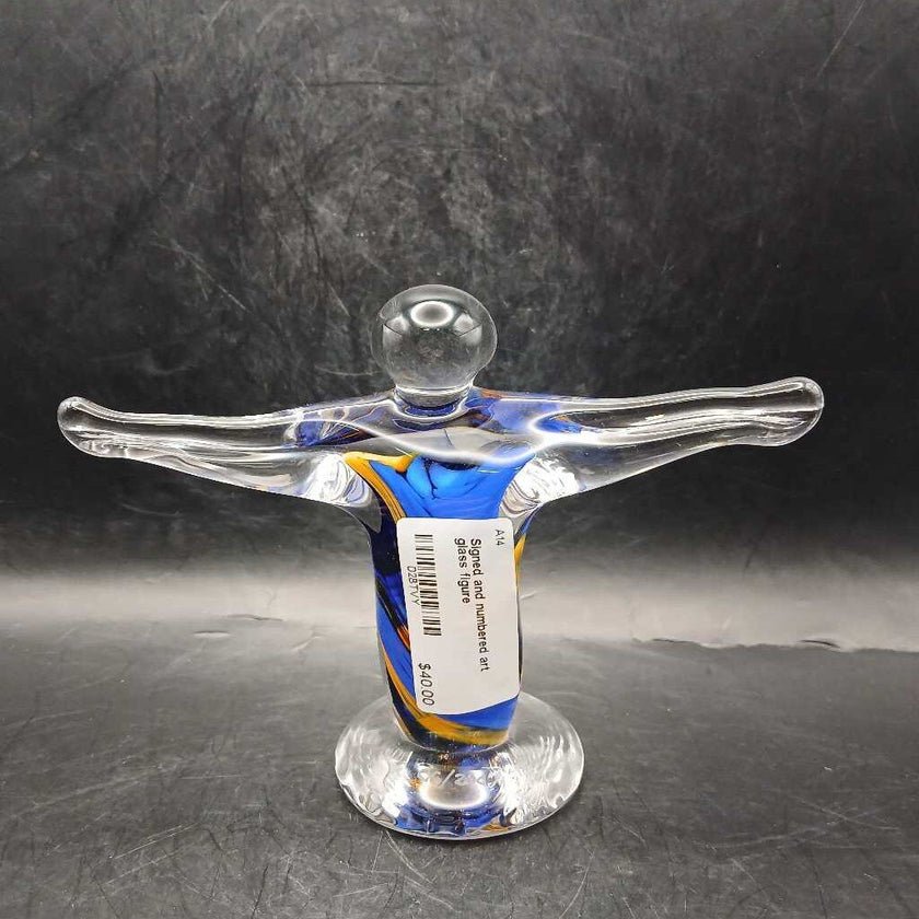 Signed and numbered art glass figure