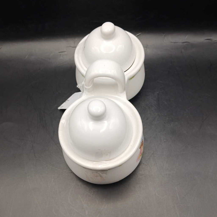 Vintage 1950's Hallmark Butterfly Miini Double Canister Double Bowl Condiment Set Hallmark