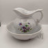 McCoy Pottery Wash Bowl and Water Pitcher Purple Flowers