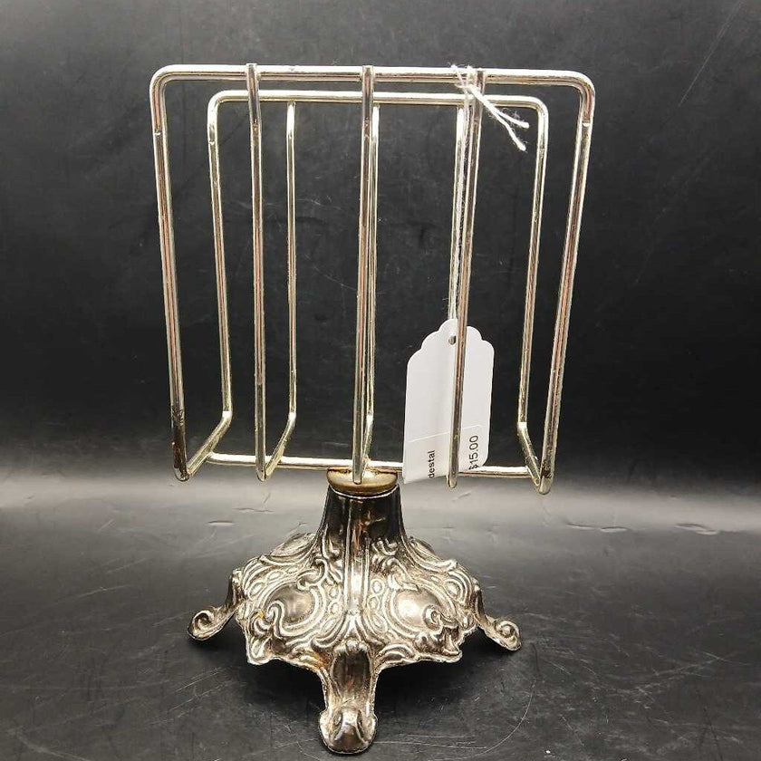 Vintage Silver Plated Pedestal Mail or Napkin Holder