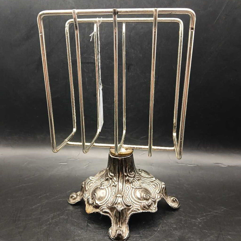 Vintage Silver Plated Pedestal Mail or Napkin Holder