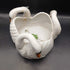 White Vintage Ceramic 3 Swan Planter