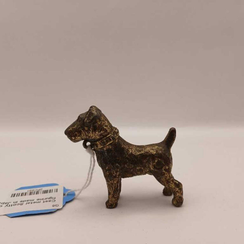 Cast metal Scotty dog figurine made in Japan