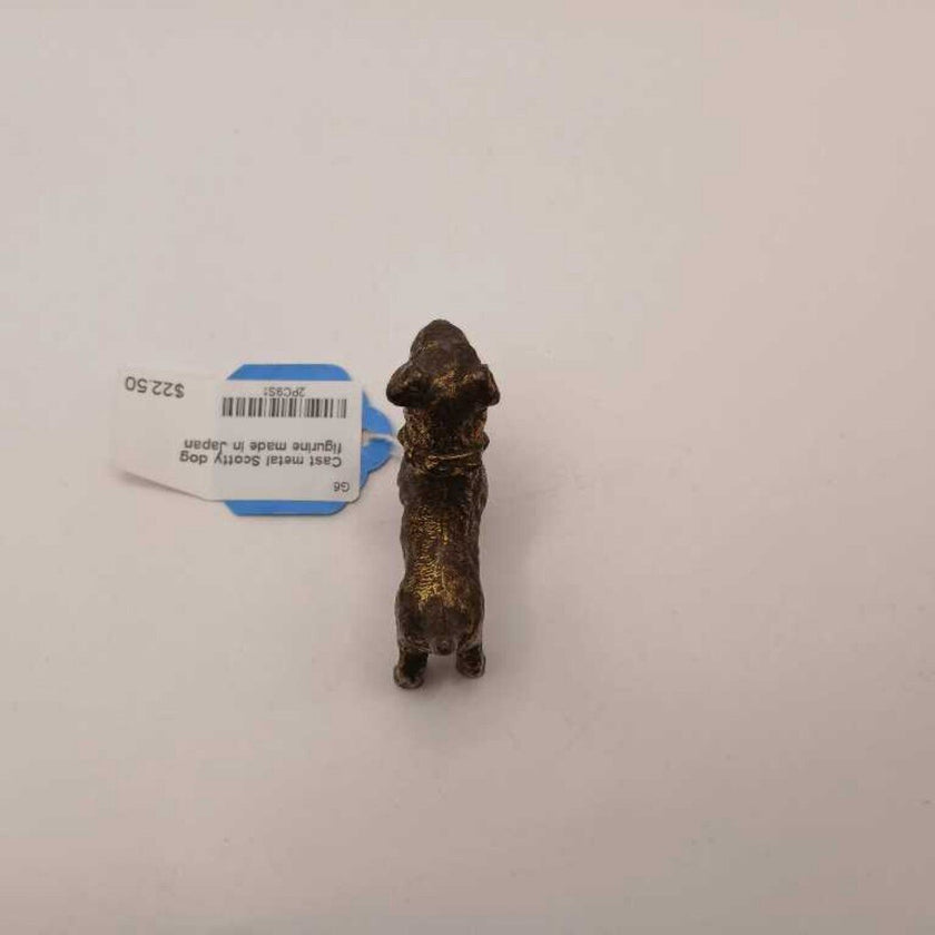 Cast metal Scotty dog figurine made in Japan