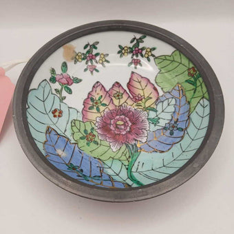 Pewter encased Tobacco Leaf bowl