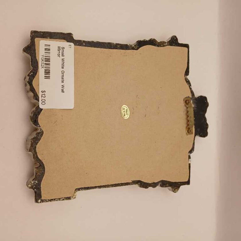 Small White Ornate Wall Mirror