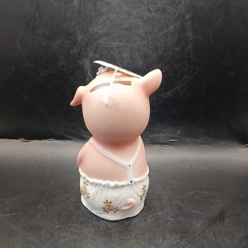 Vintage 1960s Porcelain Bisque Piggy Coin Bank from Korea 6.5