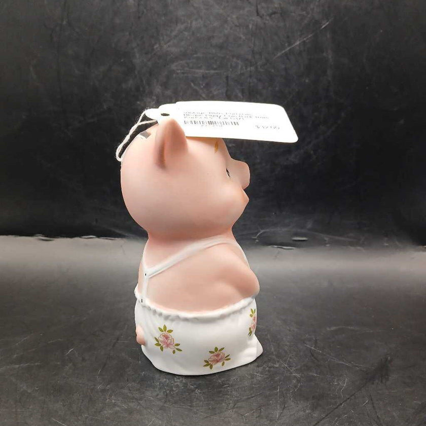 Vintage 1960s Porcelain Bisque Piggy Coin Bank from Korea 6.5