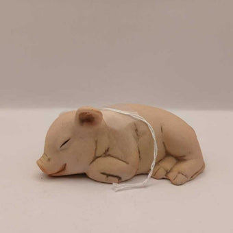 Vintage Kathy Wise 1990 Sleeping Pig bisque Porcelain