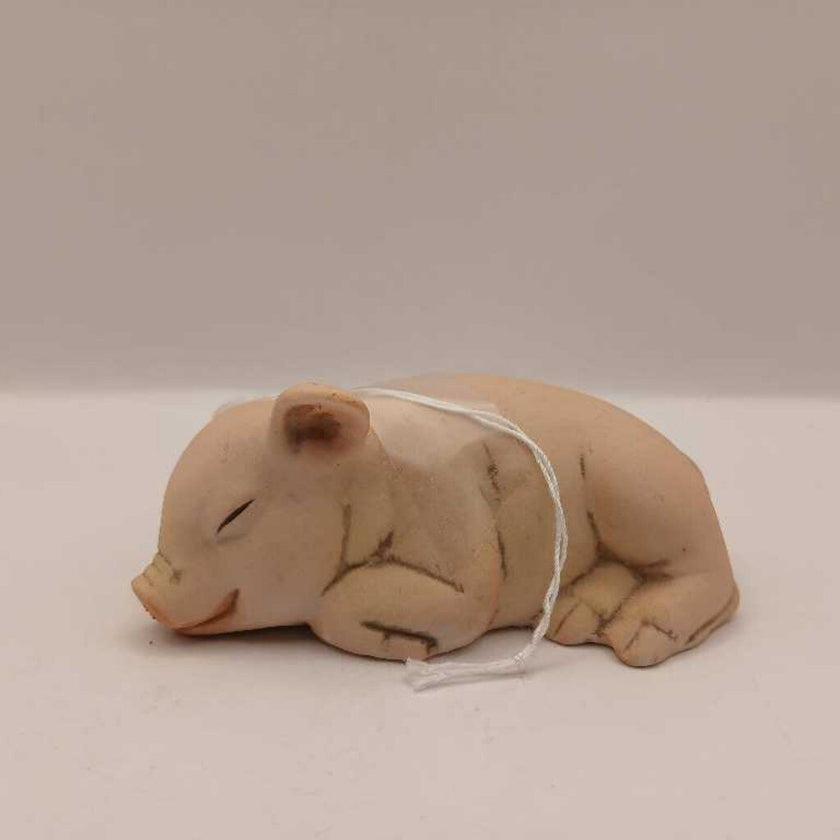 Vintage Kathy Wise 1990 Sleeping Pig bisque Porcelain