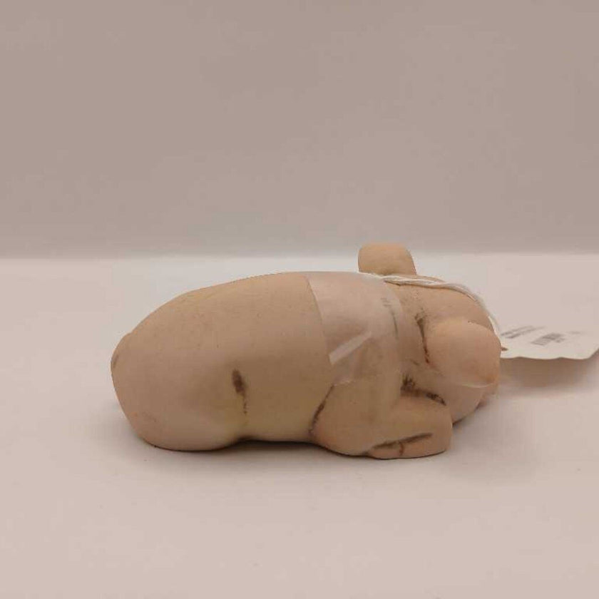 Vintage Kathy Wise 1990 Sleeping Pig bisque Porcelain